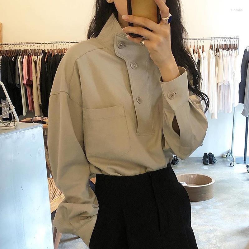 Women's Blouses A Women Simply Mandarin Collar Solid Single Breasted Shirts Office Lady Blouse Roupas Chic Chemise Long Sleeve Tops, Xac164b
Women's Blouses A Women Simply Mandarin Collar Solid Single Breasted Shirts Office Lady Blouse Roupas Chic Chemise Long Sleeve Tops, Xac164b
