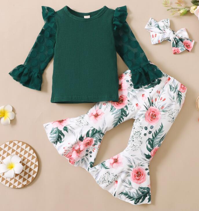 Clothing Sets 2Pcs Baby Girls Clothes Suits Solid Color Long Mesh Sleeve O-neck T-shirt And Floral Print Flared Trousers Headband, Picture shown
Clothing Sets 2Pcs Baby Girls Clothes Suits Solid Color Long Mesh Sleeve O-neck T-shirt And Floral Print Flared Trousers Headband, Picture shown