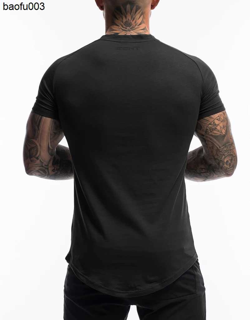 Men's T-Shirts Men's Fashion T Shirt Men Tops Summer Fitness Bodybuilding Clothes Muscle Male Shirts Cotton Slim Fit Tees J230526