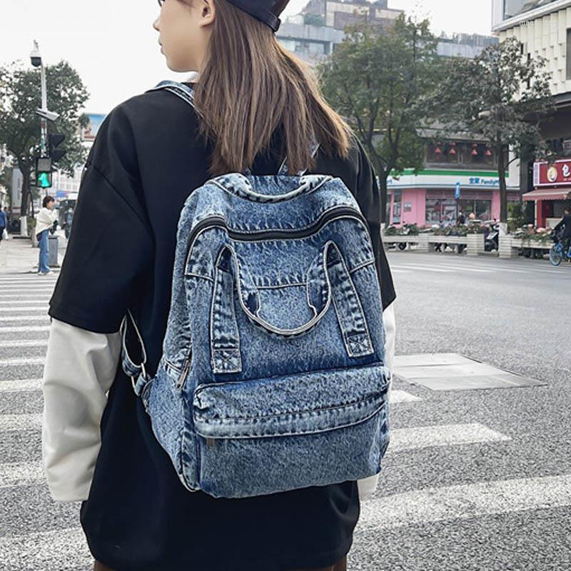 School Bags Fashion Denim Backpack Canvas Women Backpacks Large Capacity Shoulder Bag For Teenager Student Travel Rucksack, Blue backpack
School Bags Fashion Denim Backpack Canvas Women Backpacks Large Capacity Shoulder Bag For Teenager Student Travel Rucksack, Blue backpack
