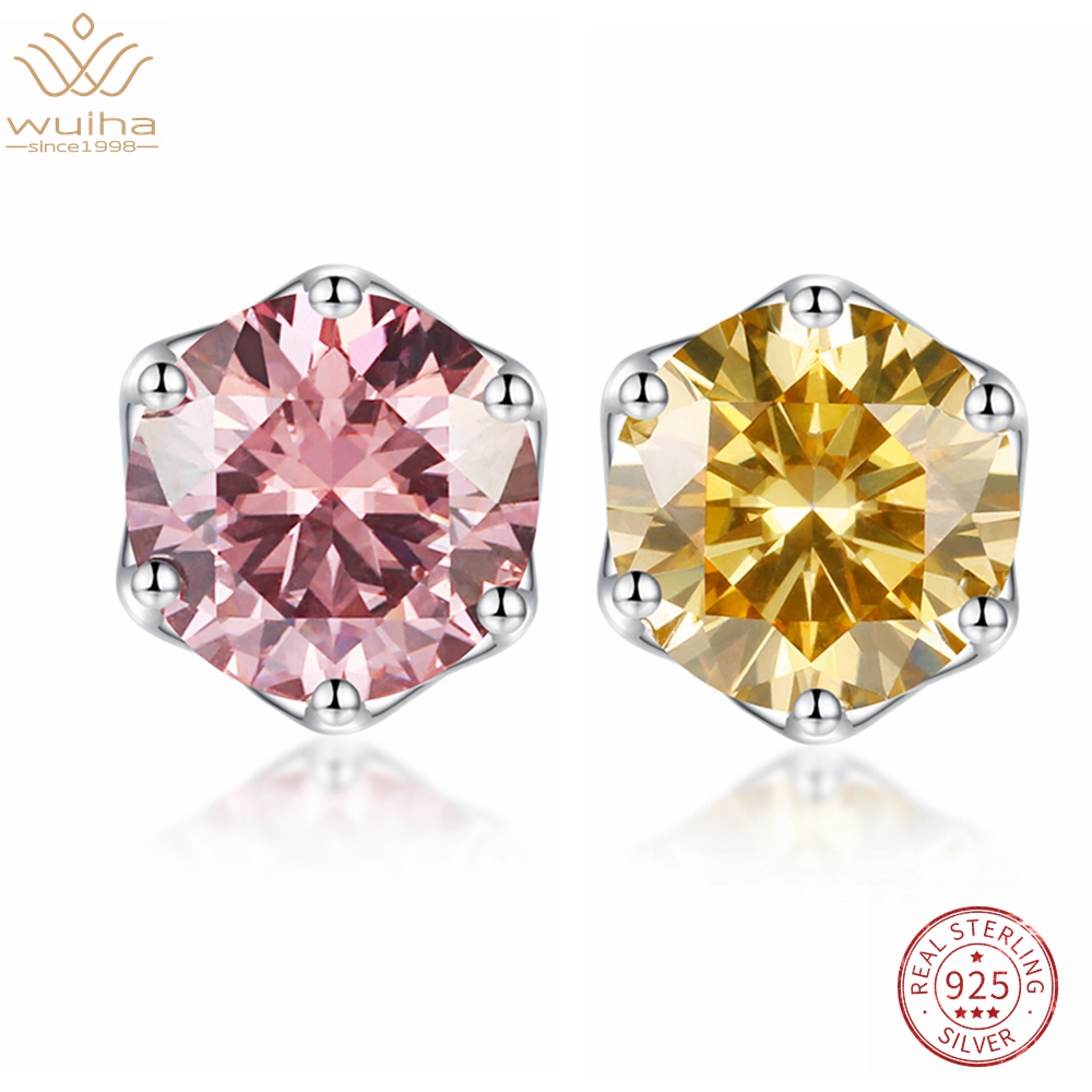 WUIHA 925 Sterling Silver Round 100% Passed Test Diamond 1CT Colorful Moissanite Ear Studs Earrings for Women Gift Drop Shipping
WUIHA 925 Sterling Silver Round 100% Passed Test Diamond 1CT Colorful Moissanite Ear Studs Earrings for Women Gift Drop Shipping