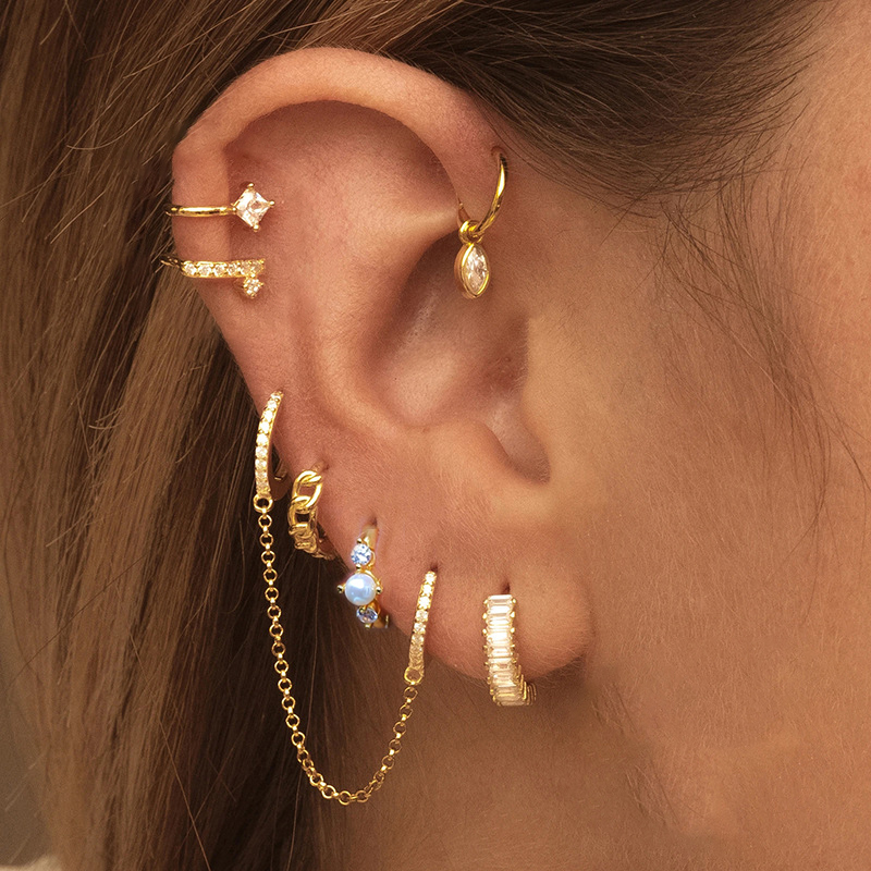 Gold Silver Color Stainless Steel Zircon Link Chain Hoop Earrings For Women Men Small Huggie Cartilage Earring Piercing Jewelry
Gold Silver Color Stainless Steel Zircon Link Chain Hoop Earrings For Women Men Small Huggie Cartilage Earring Piercing Jewelry