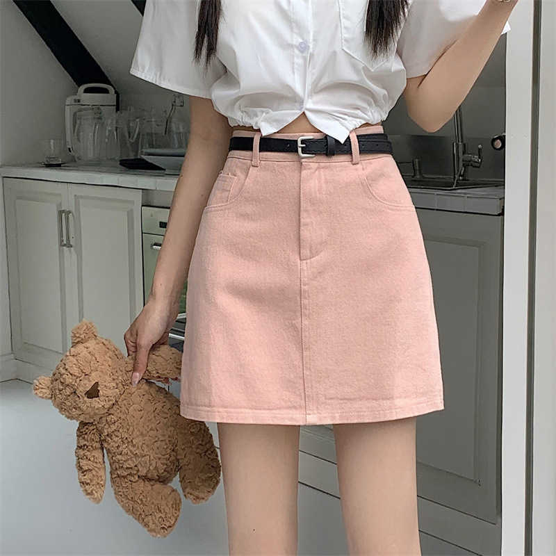 Summer Hip Wrap Half Skirt Pink Denim Half Skirt Children' 2023 New Small High Waist A-line Short Skirt Pant Skirt, White4
Summer Hip Wrap Half Skirt Pink Denim Half Skirt Children' 2023 New Small High Waist A-line Short Skirt Pant Skirt, White4