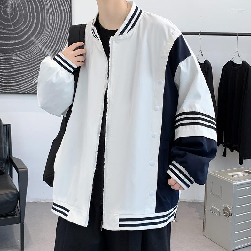 Men' Jackets High Quality Men' Patchwork Mixed Color Windproof Spring Autumn Outerwear Youth Korean Style Oversize Loose Coat, White navy
Men' Jackets High Quality Men' Patchwork Mixed Color Windproof Spring Autumn Outerwear Youth Korean Style Oversize Loose Coat, White navy