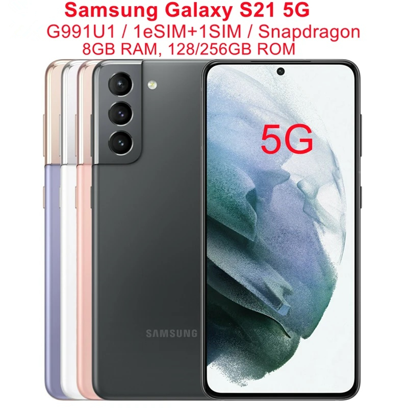 Samsung Galaxy S21 5G G991U1 128GB/256GB Original Unlocked Cell Phone 6.2" Octa Core 8GB RAM 64MP&Dual 12MP Snapdragon 888 NFC, Phantom white
Samsung Galaxy S21 5G G991U1 128GB/256GB Original Unlocked Cell Phone 6.2" Octa Core 8GB RAM 64MP&Dual 12MP Snapdragon 888 NFC, Phantom white