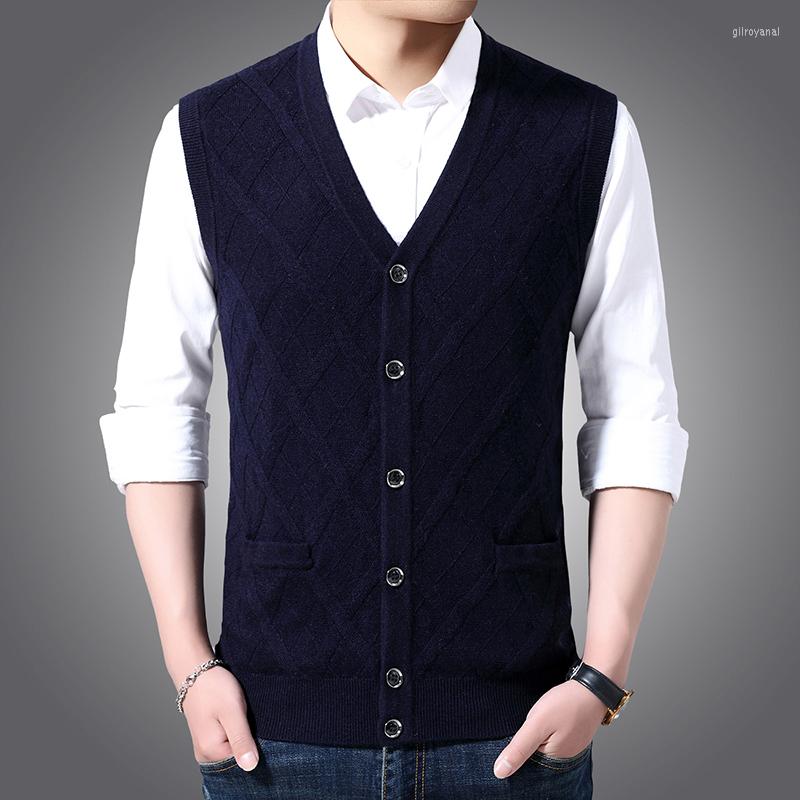 Men's Vests 6% Wool Fashion Sleeveless Sweater For Mens Cardigan V Neck Slim Fit Jumpers Knitwear Warm Autumn Vest Casual Clothing Male, Dark grey
Men's Vests 6% Wool Fashion Sleeveless Sweater For Mens Cardigan V Neck Slim Fit Jumpers Knitwear Warm Autumn Vest Casual Clothing Male, Dark grey
