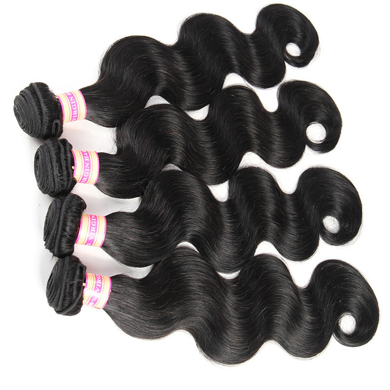 Hair Bulks Indian Body Wave Bundles Human Weaving Natural Black 134 For women Raw s 28 30 Inch Wholesale 230525