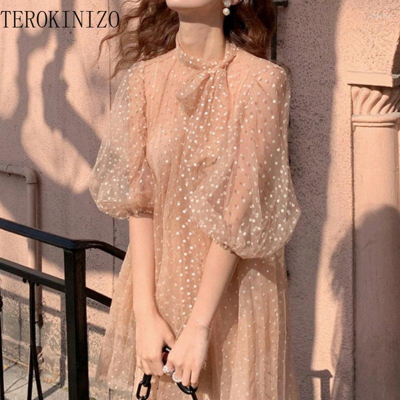 Casual Dresses TEROKINIZO Bow Knot Lace Up Mesh Dress Women Polka Dot Loose A-line Mini Sweet Gentle Summer In Robe Femme, Photo color
Casual Dresses TEROKINIZO Bow Knot Lace Up Mesh Dress Women Polka Dot Loose A-line Mini Sweet Gentle Summer In Robe Femme, Photo color