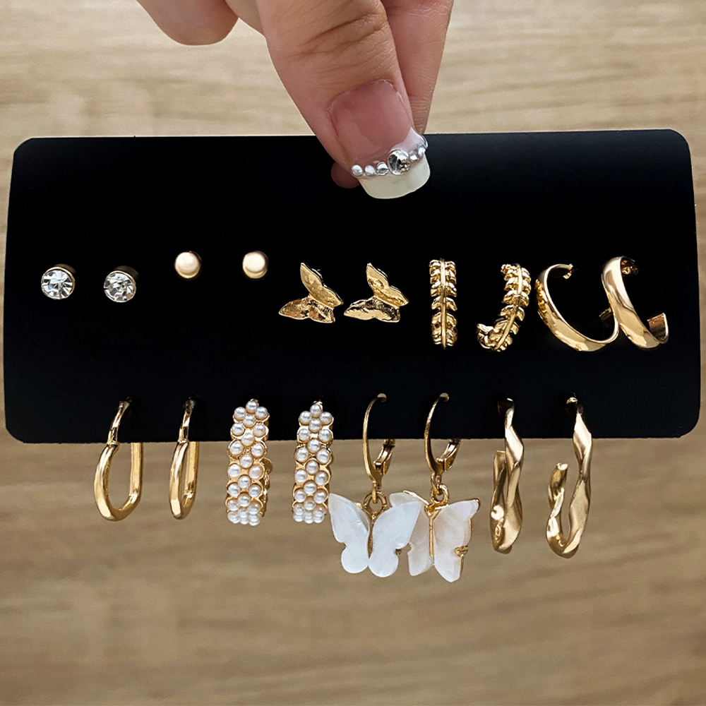 Fashion Gold Color Earrings Set Geometry Butterfly Pearl Earrings For Women Ear of wheat Simple Metal Round Party Jewelry 2022
Fashion Gold Color Earrings Set Geometry Butterfly Pearl Earrings For Women Ear of wheat Simple Metal Round Party Jewelry 2022