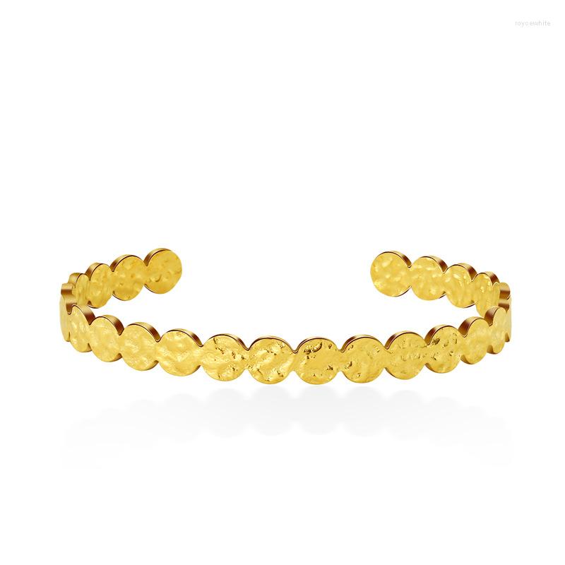 Bangle Fashion 14K Gold Plated Stainless Steel C-shaped Cuff Tarnish Free Irregular Open Bracelet For Women
Bangle Fashion 14K Gold Plated Stainless Steel C-shaped Cuff Tarnish Free Irregular Open Bracelet For Women