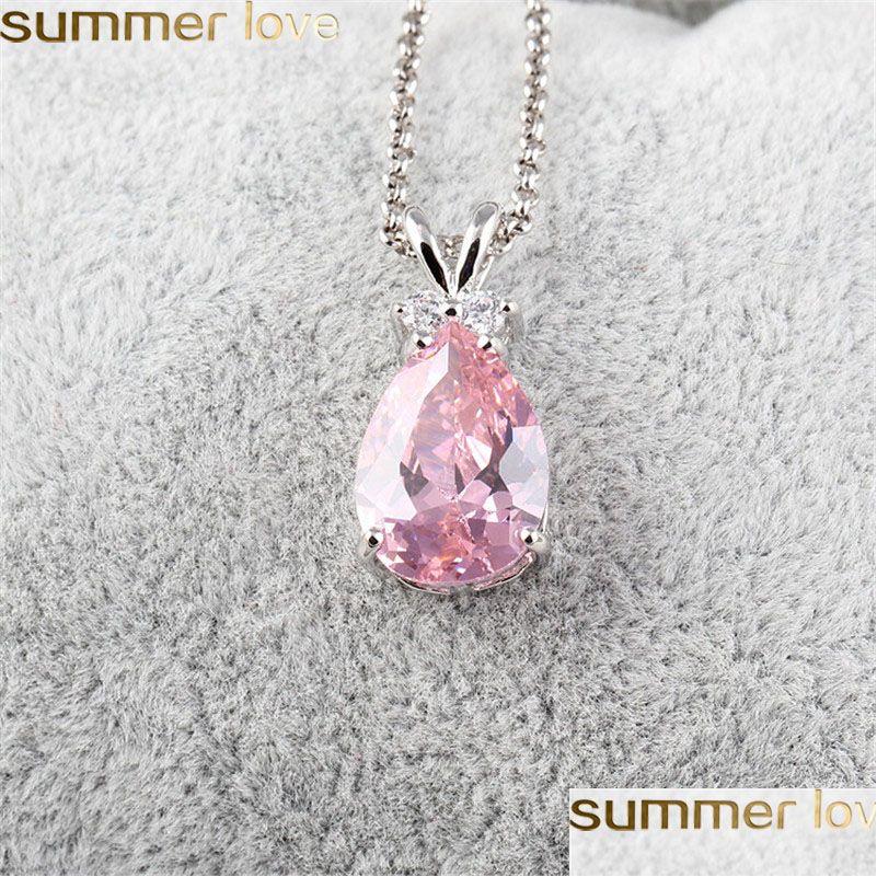 Pendant Necklaces New Fashion Style Synthetic Zircon Teardrop Necklace Sier Color Jewelry Purple Pink Green Austrian Crystal Women D Dh0Da
Pendant Necklaces New Fashion Style Synthetic Zircon Teardrop Necklace Sier Color Jewelry Purple Pink Green Austrian Crystal Women D Dh0Da