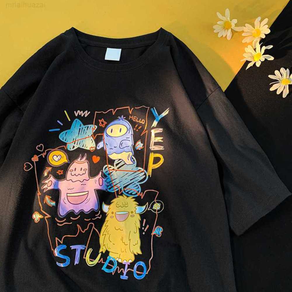 Cotton Cartoon Printed Short Sleeved T-shirt for Men's Summer Casual Loose Fashion Brand Half Trendy Top Ins T-shirt, White cartoon graffiti
Cotton Cartoon Printed Short Sleeved T-shirt for Men's Summer Casual Loose Fashion Brand Half Trendy Top Ins T-shirt, White cartoon graffiti