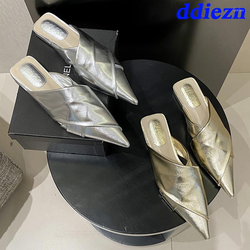 Slippers Summer 2023 Women Slides Fashion Pointed Toe Ladies Flats Shoes Flip Flops Casual Outdoer Female Mules, Gold
Slippers Summer 2023 Women Slides Fashion Pointed Toe Ladies Flats Shoes Flip Flops Casual Outdoer Female Mules, Gold