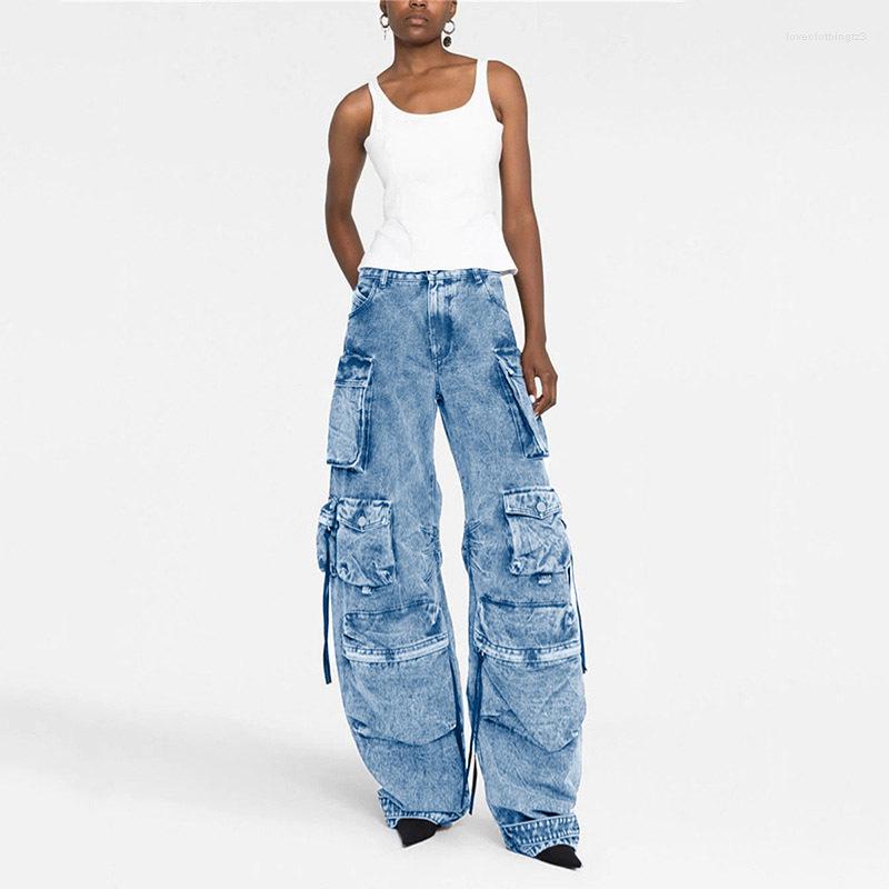 Women's Pants Runway Denim Cargo Women 2023 Fashion Loose 2 Color Multi Pocket Button Long Trousers Casual Overalls Streetwear Style, Black
Women's Pants Runway Denim Cargo Women 2023 Fashion Loose 2 Color Multi Pocket Button Long Trousers Casual Overalls Streetwear Style, Black