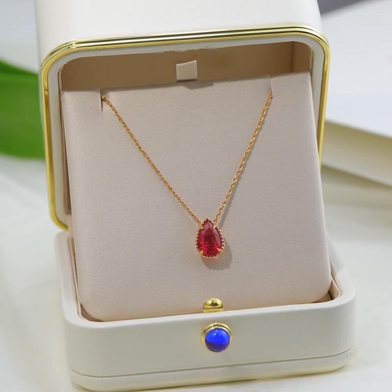 Chains Water Drop Brand 925 Sterling Silver Ladies Beach Red Necklace Classic Fashion Luxury Stone Autumn Winter Jewelry
Chains Water Drop Brand 925 Sterling Silver Ladies Beach Red Necklace Classic Fashion Luxury Stone Autumn Winter Jewelry