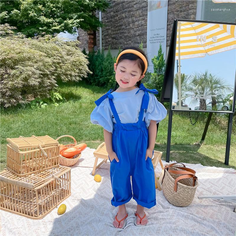 Clothing Sets 2023 Summer Girls Sweet Bubble Short Sleeve Shirt Top Knot Suspenders Two-Piece Suit, Picture color
Clothing Sets 2023 Summer Girls Sweet Bubble Short Sleeve Shirt Top Knot Suspenders Two-Piece Suit, Picture color