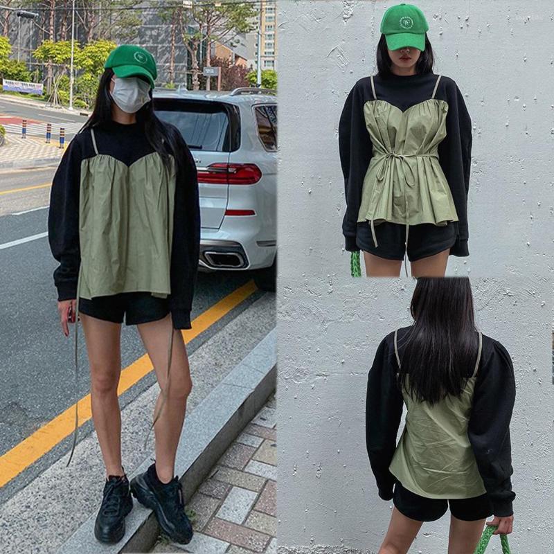 Women's T Shirts 13 Lines French Retro Style Color Patchwork Before Lace-up False Two Long-sleeved Shirt Versatile Hoodie, Black
Women's T Shirts 13 Lines French Retro Style Color Patchwork Before Lace-up False Two Long-sleeved Shirt Versatile Hoodie, Black