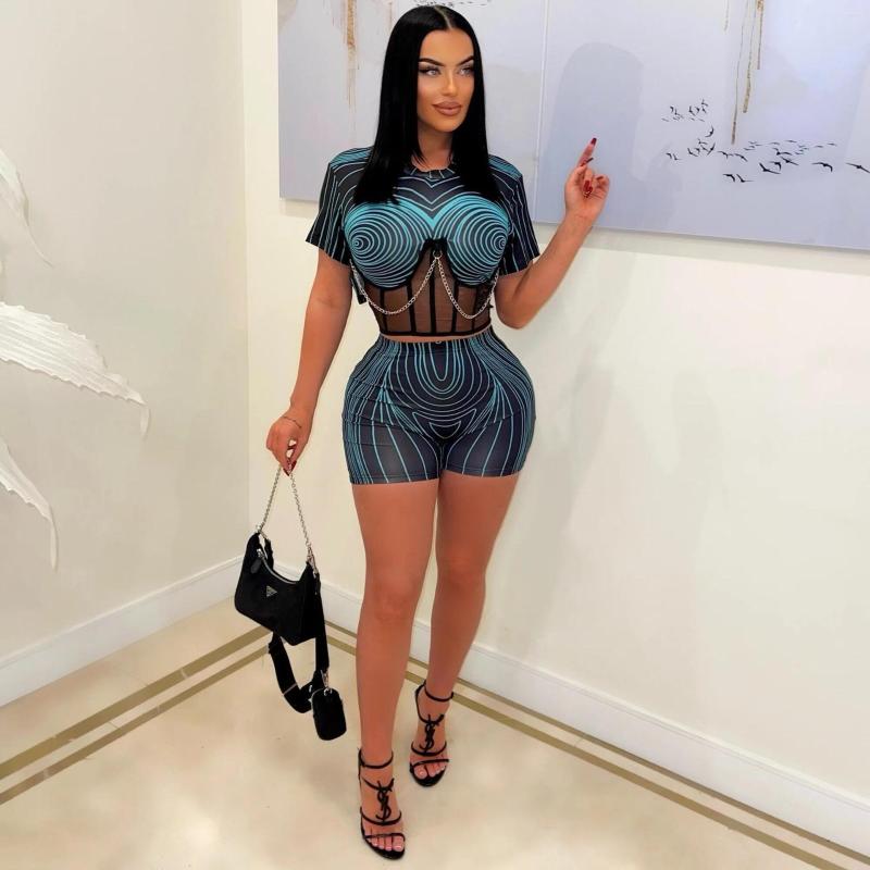 Women' Tracksuits Felyn 2023 Quality 2 Pcs Women Set Striped Sequins T-shirt And Shorts Summer Sexy Party Club Outfits, Blue
Women' Tracksuits Felyn 2023 Quality 2 Pcs Women Set Striped Sequins T-shirt And Shorts Summer Sexy Party Club Outfits, Blue