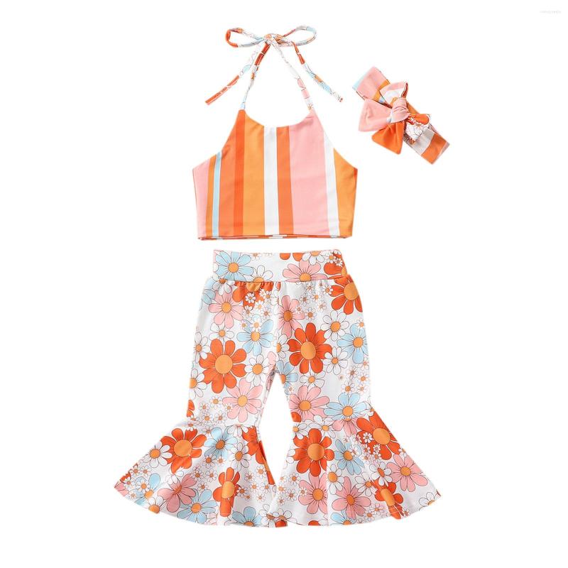 Clothing Sets Summer Baby Girls Clothes Fashion Kids Stripe Sleeveless Tank Tops Floral Print Flare Pants Bow Headband 3Pcs Set
Clothing Sets Summer Baby Girls Clothes Fashion Kids Stripe Sleeveless Tank Tops Floral Print Flare Pants Bow Headband 3Pcs Set
