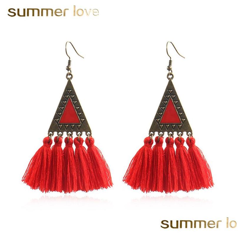Dangle Chandelier Handmade Tassel Earrings 10 Colors Trendy Boho Ethnic Long Fringed Ear For Women New Triangle Charm Wholesale Je Dh82E
Dangle Chandelier Handmade Tassel Earrings 10 Colors Trendy Boho Ethnic Long Fringed Ear For Women New Triangle Charm Wholesale Je Dh82E
