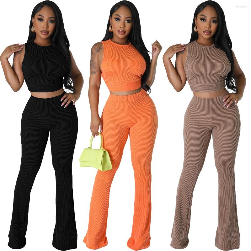 Women' Two Piece Pants AOSKM2023 JP1085 Spring And Summer European N Ladies Sexy Solid Color Round-Necked Sleeveless Bell-Bottoms Two-Piece, Black
Women' Two Piece Pants AOSKM2023 JP1085 Spring And Summer European N Ladies Sexy Solid Color Round-Necked Sleeveless Bell-Bottoms Two-Piece, Black