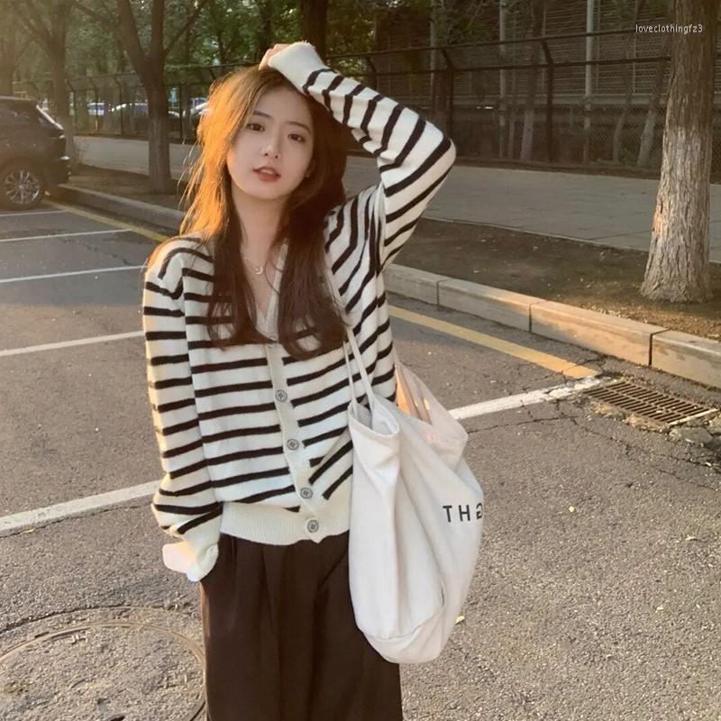 Women' Knits Syeazeam Women Knitwear French Elegant Cardigan Casual Loose High Street Chic Striped Top Trendy Versatile Female Streetwear, Black
Women' Knits Syeazeam Women Knitwear French Elegant Cardigan Casual Loose High Street Chic Striped Top Trendy Versatile Female Streetwear, Black