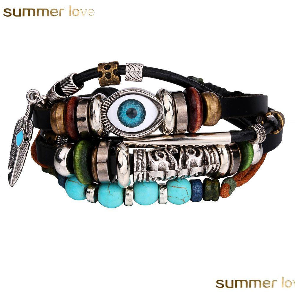 Other Bracelets Fashion Turkey Blue Eyes Leather Beaded Braided Alloy Hand For Men And Women Lucky Wholesale Jewelry Gift Drop Delive Dhy8X
Other Bracelets Fashion Turkey Blue Eyes Leather Beaded Braided Alloy Hand For Men And Women Lucky Wholesale Jewelry Gift Drop Delive Dhy8X