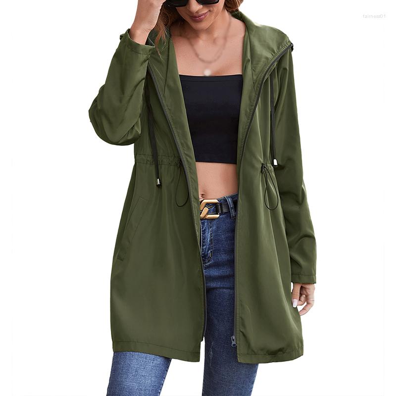 Women' Jackets Spring Autumn Womens Long Raincoat Trench Coat Outwear Zipper Windbreaker Casual, Green
Women' Jackets Spring Autumn Womens Long Raincoat Trench Coat Outwear Zipper Windbreaker Casual, Green