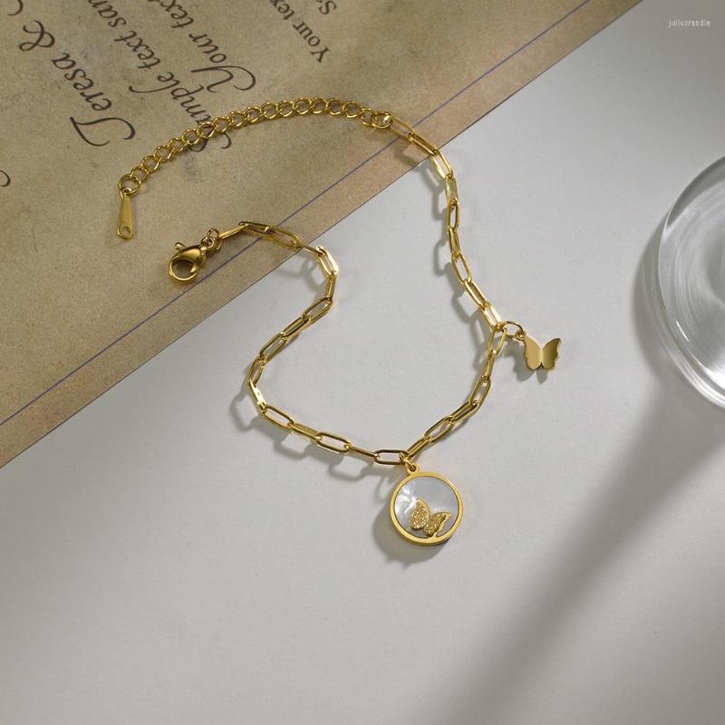 Link Bracelets Women Stainless Steel Round Butterfly Charm Fashion Trendy Gold Color Hand Chain Bangle Jewellery Gifts
Link Bracelets Women Stainless Steel Round Butterfly Charm Fashion Trendy Gold Color Hand Chain Bangle Jewellery Gifts