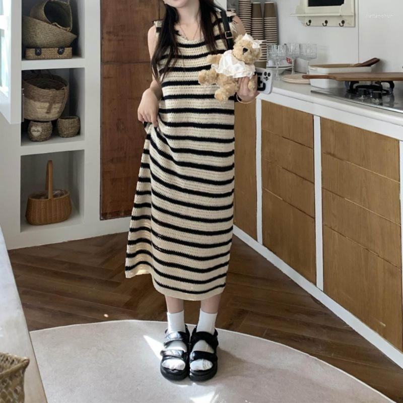 Casual Dresses Women Crochet Dress Loose Summer Vest Sleevless Knit Striped Midi Drop, Black and white
Casual Dresses Women Crochet Dress Loose Summer Vest Sleevless Knit Striped Midi Drop, Black and white