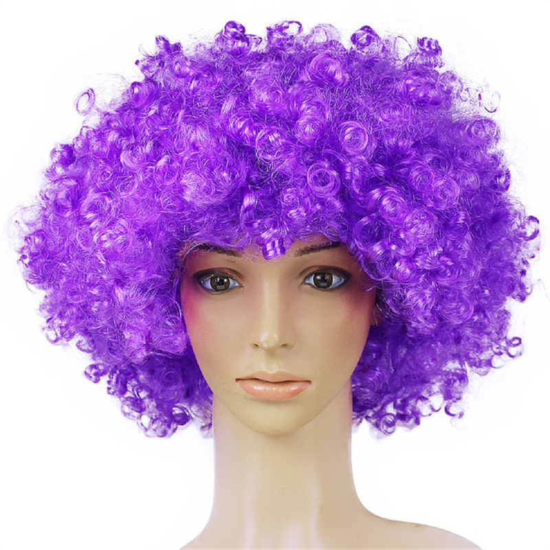 Afro Wigs, Round Curly Wig Carnival Children Adult Explosion Hair Hat Children's Day Party Accessories Fluffy Funny Clown Fans Headgear