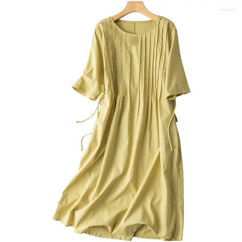 Party Dresses Mid-length Cotton Linen Dress 2023 Women' Summer Loose Thin Section Short-sleeved Elegant Women, White dress
Party Dresses Mid-length Cotton Linen Dress 2023 Women' Summer Loose Thin Section Short-sleeved Elegant Women, White dress