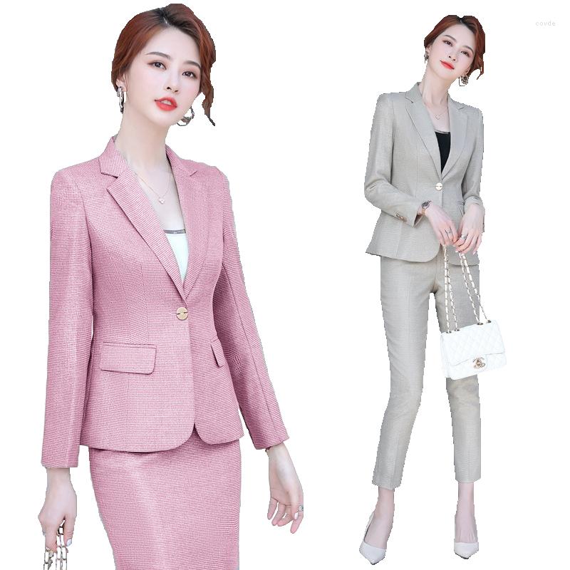 Women's Two Piece Pants Novelty Pink Formal OL Styles Women Business Suits Spring Autumn Professional Office Work Wear Blazers Set Outfits, Apricot skirt suits
Women's Two Piece Pants Novelty Pink Formal OL Styles Women Business Suits Spring Autumn Professional Office Work Wear Blazers Set Outfits, Apricot skirt suits