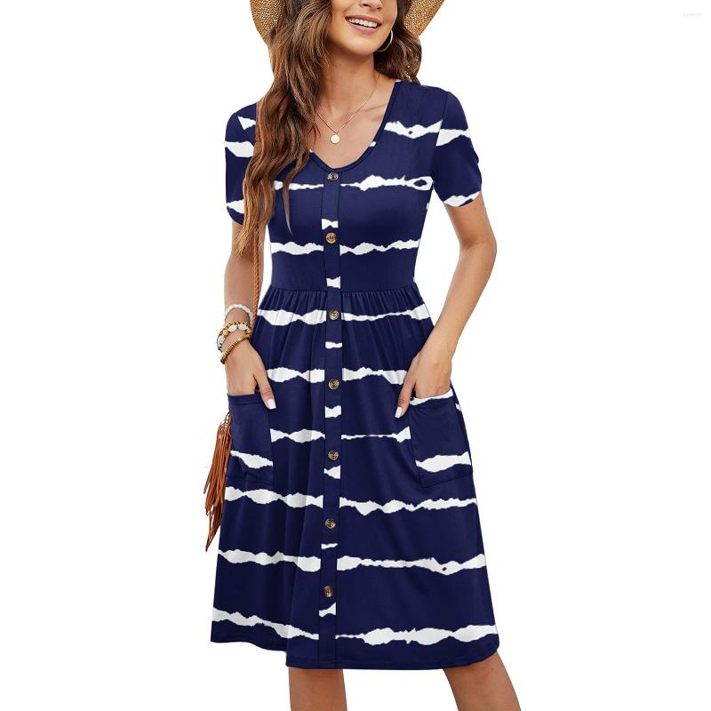 Casual Dresses Short Sleeve Summer For Women 2023 Button Down Knee Length Dress With Pockets Formal Evening Party, B-white
Casual Dresses Short Sleeve Summer For Women 2023 Button Down Knee Length Dress With Pockets Formal Evening Party, B-white