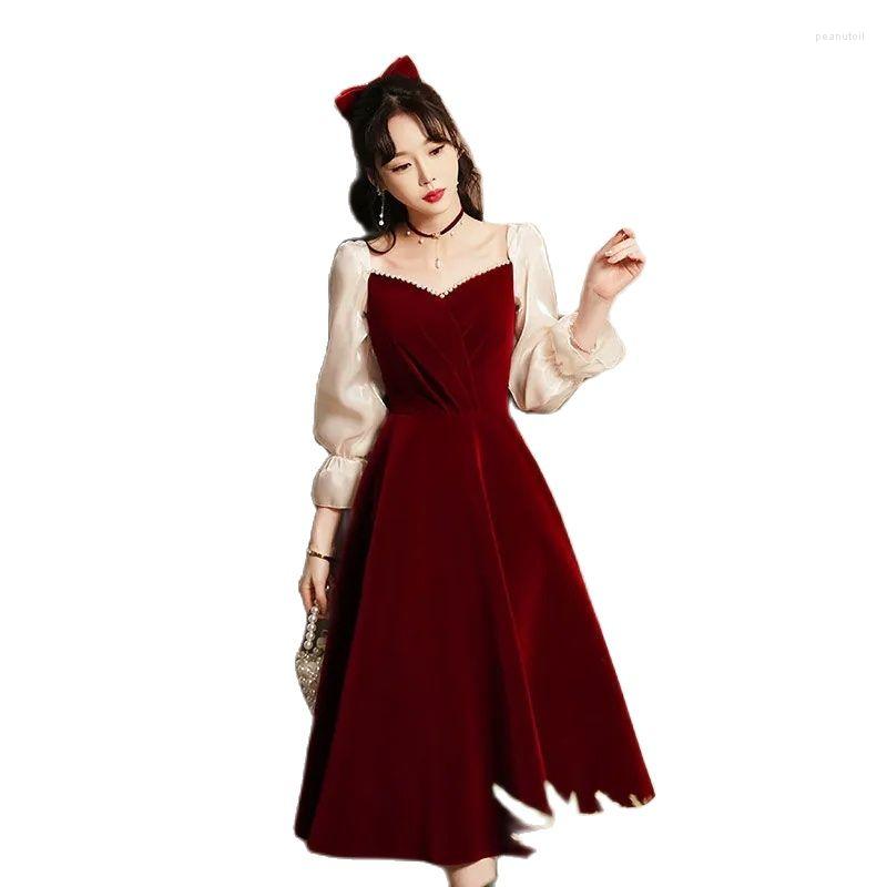 Casual Dresses Bride Toasting Clothes 2023 Wedding Waist Show Thin Small People Can Usually Wear Engagement Evening Dress Women, Red wine
Casual Dresses Bride Toasting Clothes 2023 Wedding Waist Show Thin Small People Can Usually Wear Engagement Evening Dress Women, Red wine