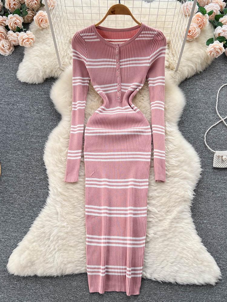 Casual Dresses YuooMuoo Women Dress 2023 Autumn Winter All Match Stripes Long Sleeve Knitted Sweater Elegant Office Ladies, Black
Casual Dresses YuooMuoo Women Dress 2023 Autumn Winter All Match Stripes Long Sleeve Knitted Sweater Elegant Office Ladies, Black