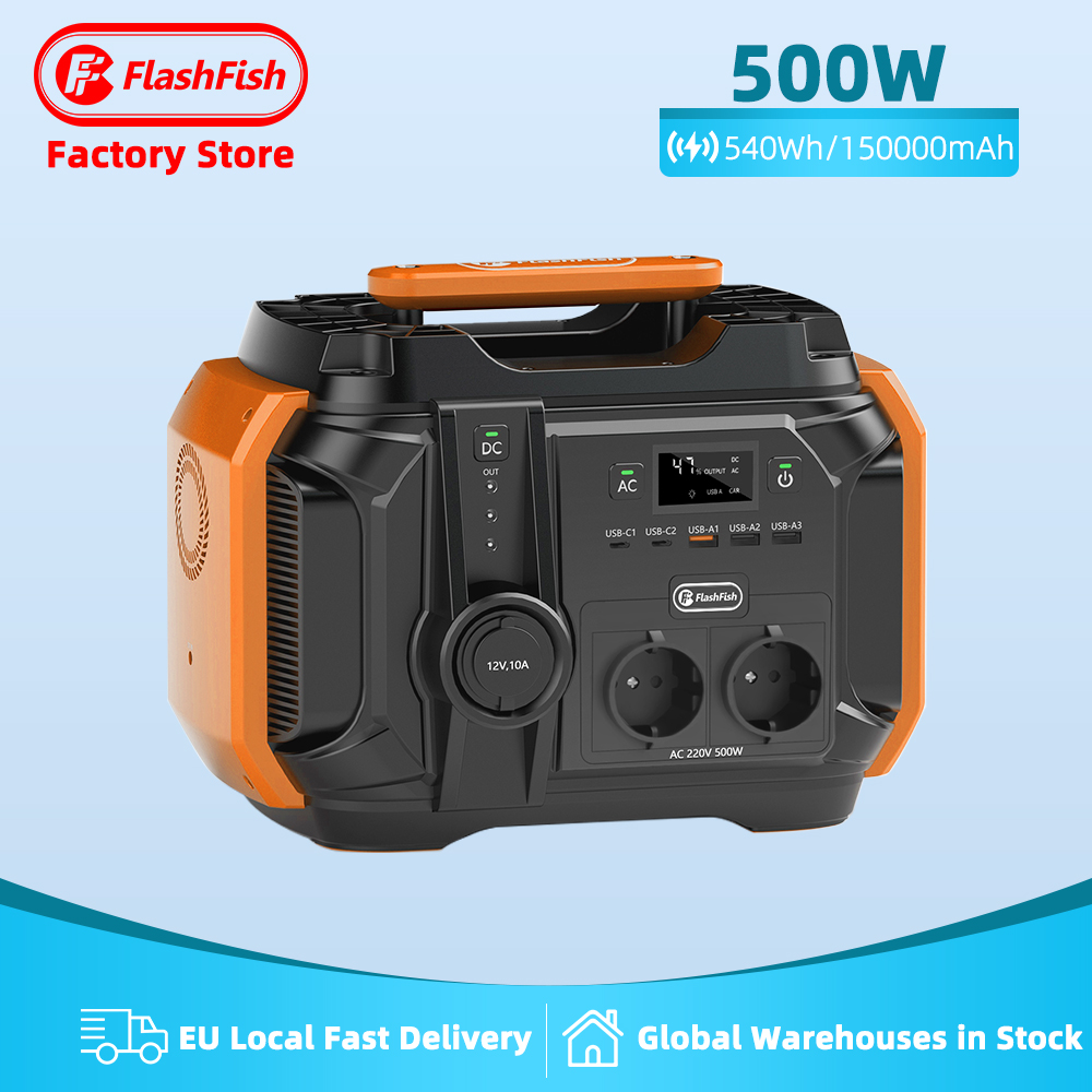 

Flashfish Hot Selling Charging Battery 500 Watt Solar Generator Banks Supply 500W Portable Power Station For Outdoor