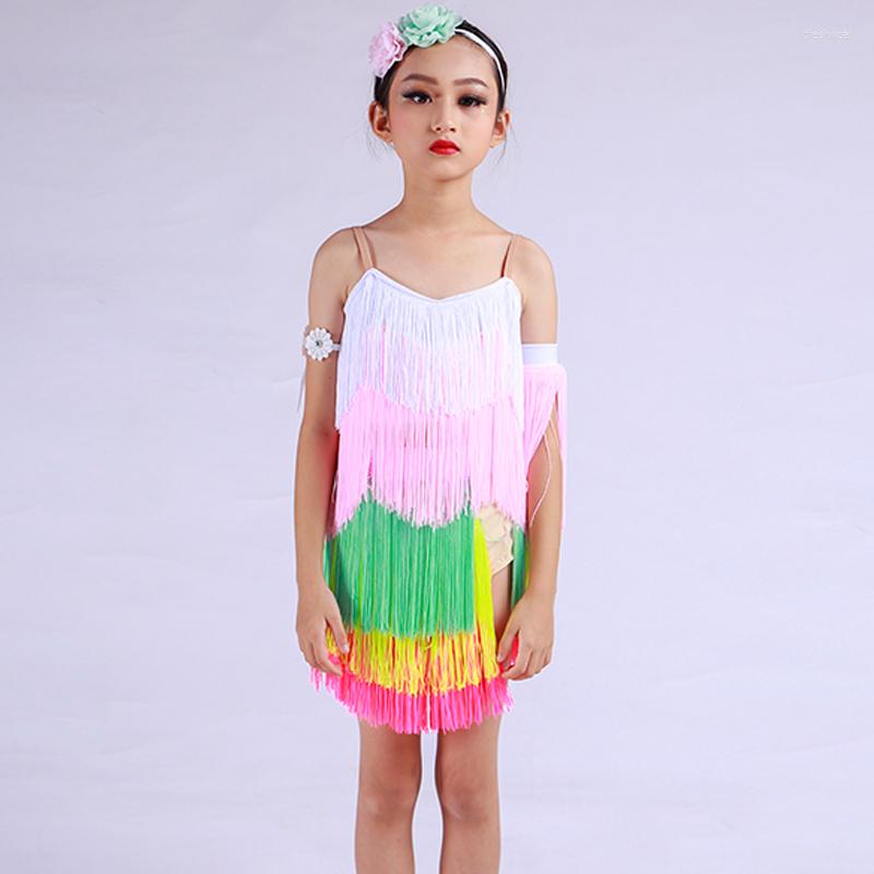 Stage Wear Colorful Latin Dance Dress Girls Fringes Ballroom Competition Kids Cha Rumba Practice XS5593
Stage Wear Colorful Latin Dance Dress Girls Fringes Ballroom Competition Kids Cha Rumba Practice XS5593