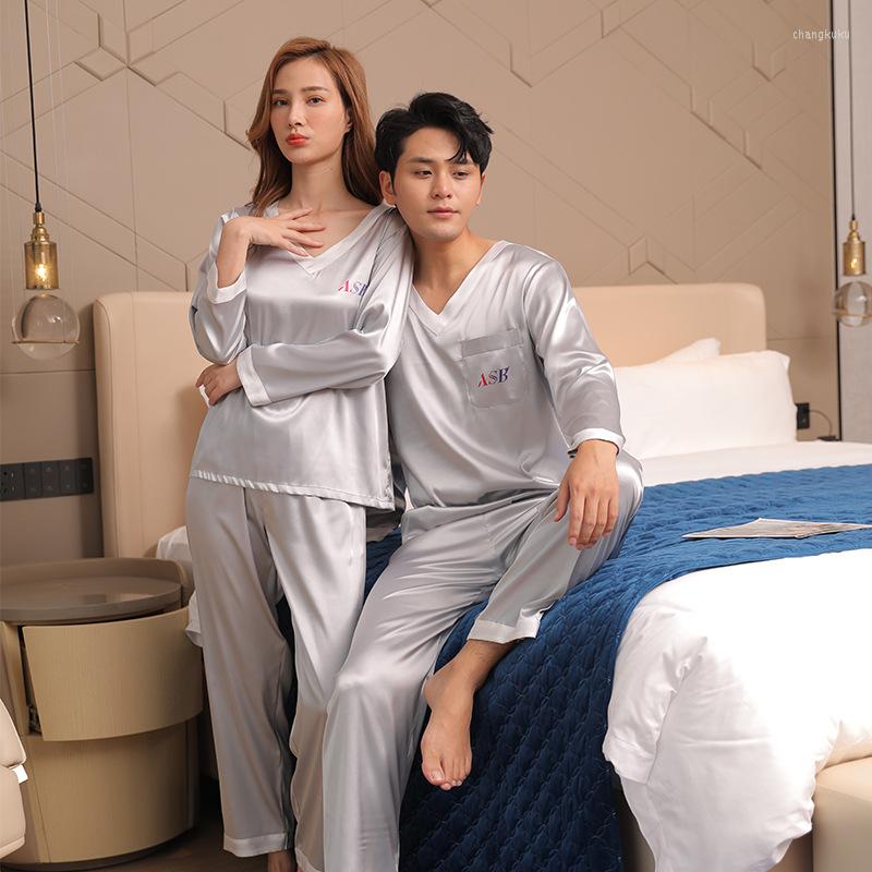 Women's Sleepwear Simulation Silk Loose Pajamas Women's Spring And Autumn Thin Set Ice Long Sleeve Comfortable Home Clothes, Silver
Women's Sleepwear Simulation Silk Loose Pajamas Women's Spring And Autumn Thin Set Ice Long Sleeve Comfortable Home Clothes, Silver