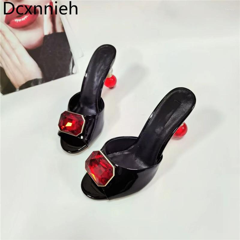 Slippers Summer Fashion Round Toe Ladies Gemstone Decor Strange Heel Woman Real Leather Party Shoes Dress 2023, Black
Slippers Summer Fashion Round Toe Ladies Gemstone Decor Strange Heel Woman Real Leather Party Shoes Dress 2023, Black