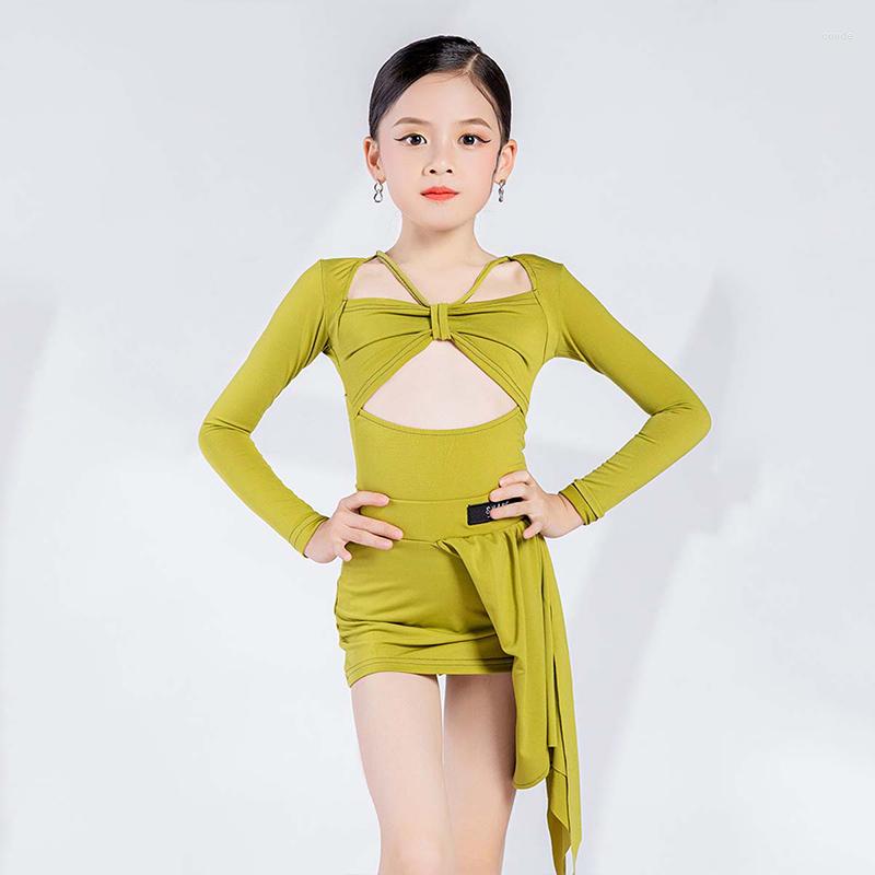 Stage Wear Green Latin Dance Clothes Girls ChaCha Dancewear Summer Practice Cutout Bodysuit Skirt Kids Rumba Dancing Costume DL10509
Stage Wear Green Latin Dance Clothes Girls ChaCha Dancewear Summer Practice Cutout Bodysuit Skirt Kids Rumba Dancing Costume DL10509