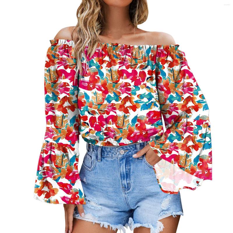 Women' Blouses Women Spring Shirt Off The Shouler Crop Tops Long Bell Sleeve For Sexy Causal Floral Printed Vintage Elegant T1, Black
Women' Blouses Women Spring Shirt Off The Shouler Crop Tops Long Bell Sleeve For Sexy Causal Floral Printed Vintage Elegant T1, Black