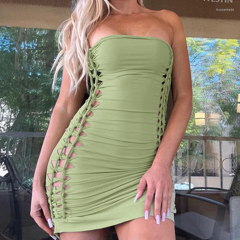 Casual Dresses Solid Bandage Mini For Women 2023 Party Club Sexy Tube Top Hollow Out Drawstring Bodycon Dress Streetwear, White
Casual Dresses Solid Bandage Mini For Women 2023 Party Club Sexy Tube Top Hollow Out Drawstring Bodycon Dress Streetwear, White