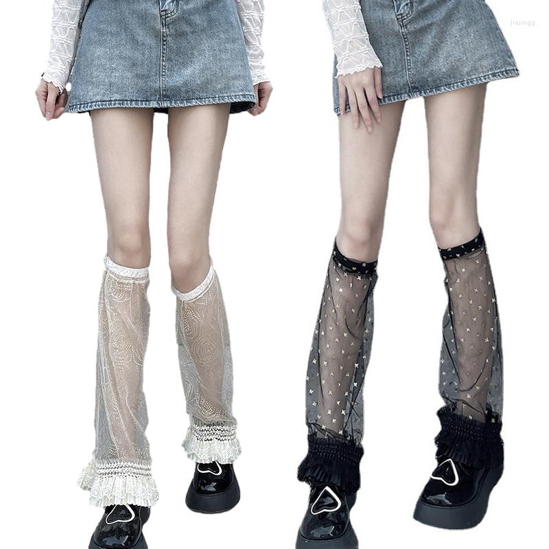 Women Socks Goth Bronzing Thin Fashion Design Ruffle Hem Calf Boot Cover Sexy Black Transparent Knee Foot Covers, White flower
Women Socks Goth Bronzing Thin Fashion Design Ruffle Hem Calf Boot Cover Sexy Black Transparent Knee Foot Covers, White flower