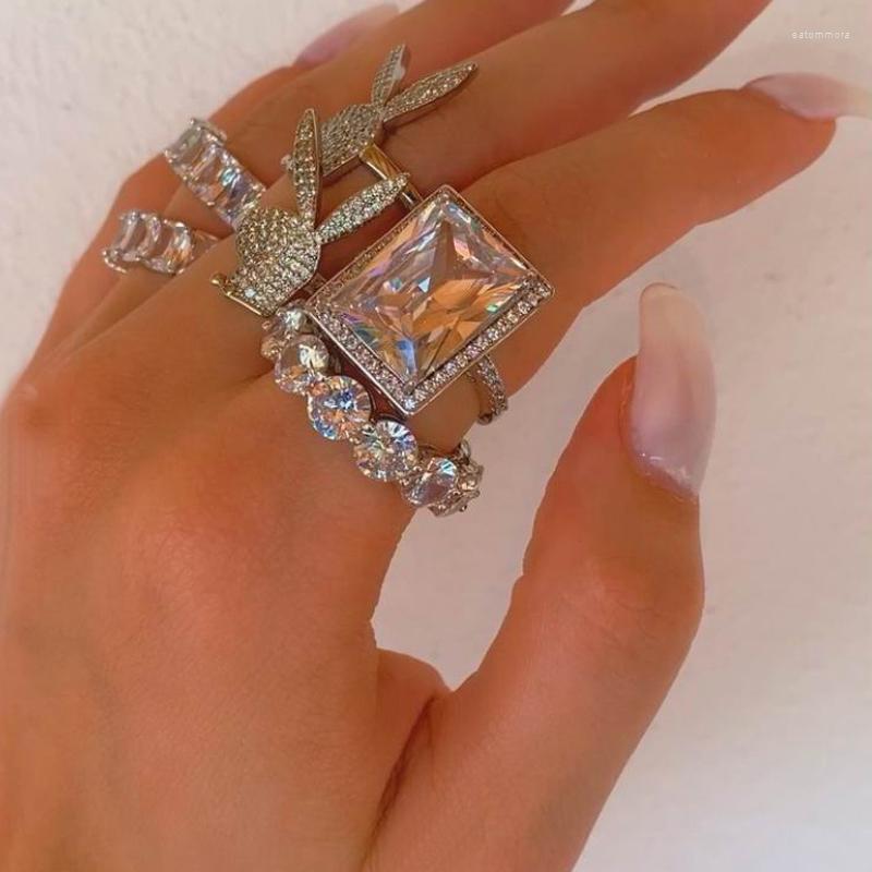 Wedding Rings Valentine's Day Big Pink Square Shape Accent Stone Rose Gold Pricess Cut Full Cz Band Engagment Ring For Women
Wedding Rings Valentine's Day Big Pink Square Shape Accent Stone Rose Gold Pricess Cut Full Cz Band Engagment Ring For Women