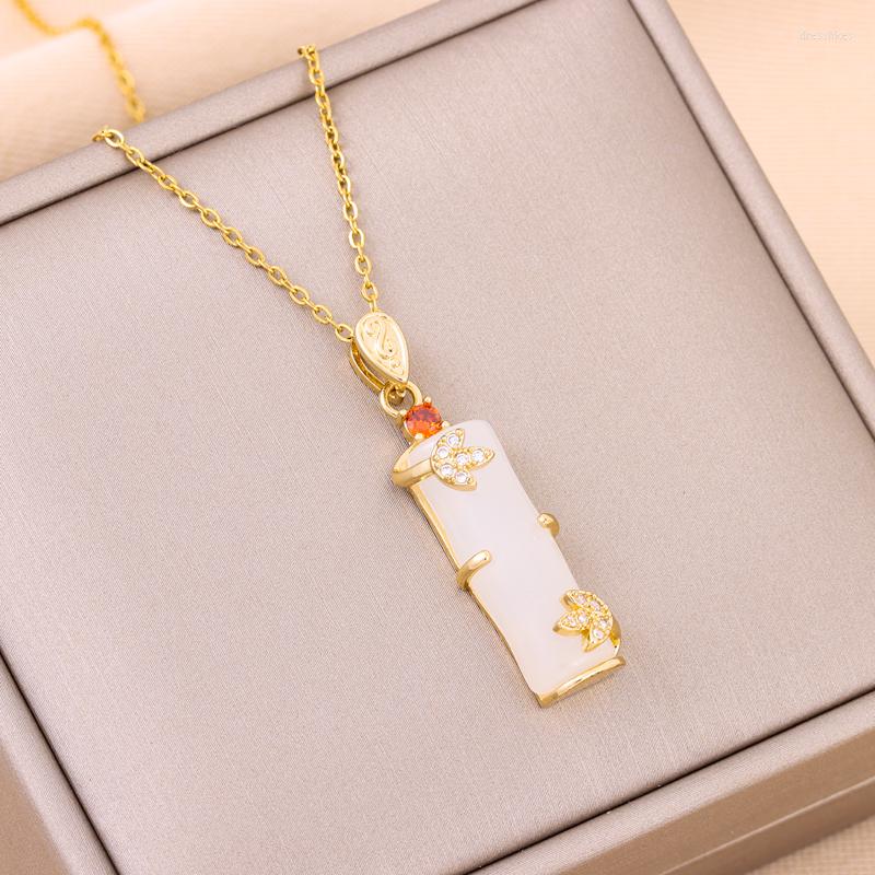 Pendant Necklaces Vintage Style Elegant Bamboo Women Female Trendy Daily Wear Party Accessories Ladies Stainless Steel Jewelry
Pendant Necklaces Vintage Style Elegant Bamboo Women Female Trendy Daily Wear Party Accessories Ladies Stainless Steel Jewelry