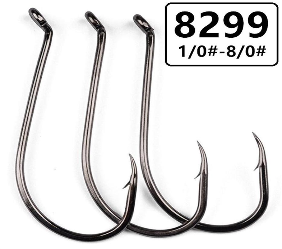 200pcs lot 8 Sizes 1 08 0 8299 Octopus Hook High Carbon Steel Barbed Fishing Hooks Fishhooks Pesca Tackle Accessories A025296l