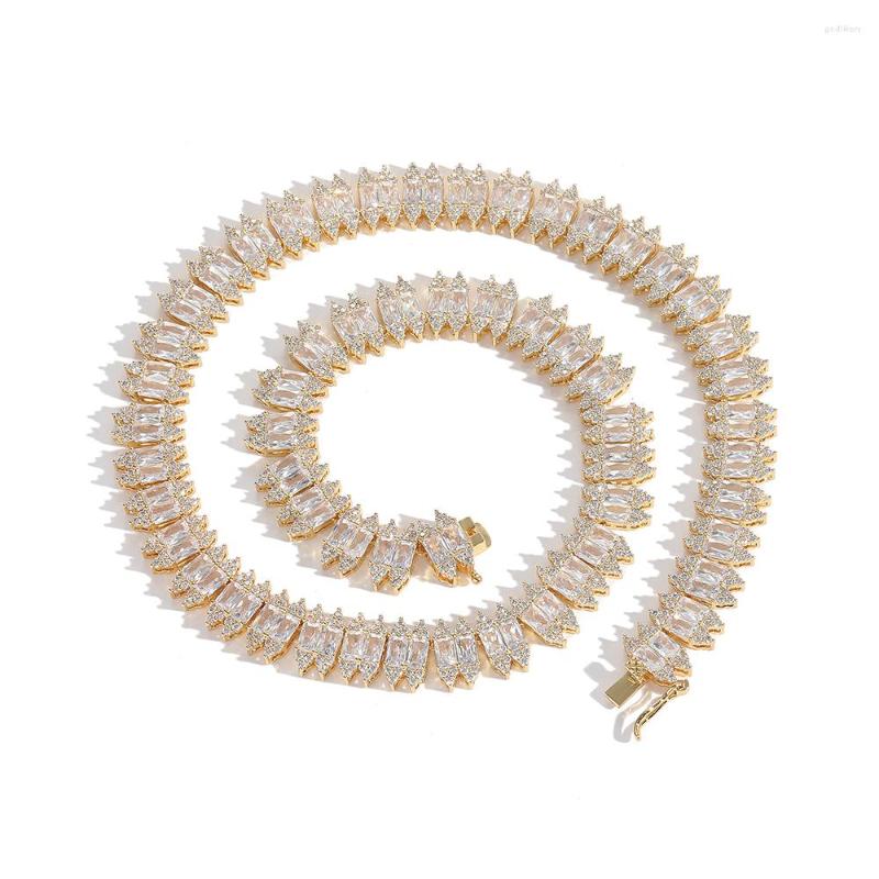 Chains EYIKA Hiphop 12mm Width Brass Zirconia Link Chain Necklace Baguette Iced Out CZ Rivet Shape Colar Women Men Rapper Party Jewelry
Chains EYIKA Hiphop 12mm Width Brass Zirconia Link Chain Necklace Baguette Iced Out CZ Rivet Shape Colar Women Men Rapper Party Jewelry