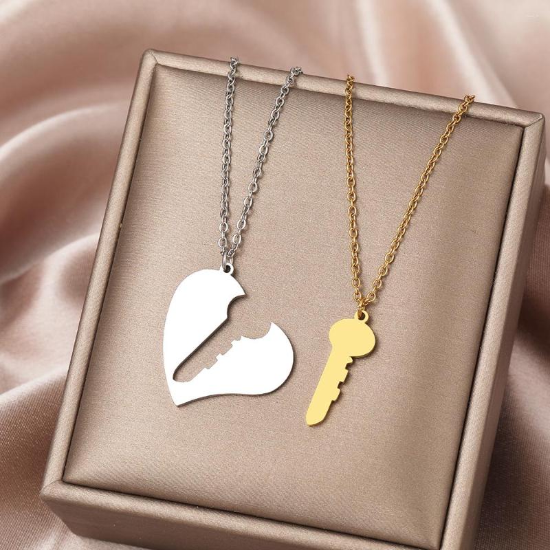 Pendant Necklaces Stainless Steel Heart Key Fashion Couple Pendants Chain Choker Charms Necklace For Women Jewelry Party Girlfriend Gift
Pendant Necklaces Stainless Steel Heart Key Fashion Couple Pendants Chain Choker Charms Necklace For Women Jewelry Party Girlfriend Gift