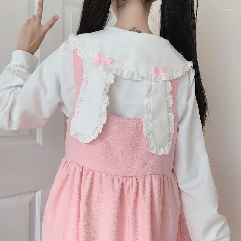 Casual Dresses Japan Autumn Kawaii Lolita Two-piece Suit Cosplay Loli Bow Ears Shirt Sweet Girl Sleeveless Ruffles Cute Suspender, One dress
Casual Dresses Japan Autumn Kawaii Lolita Two-piece Suit Cosplay Loli Bow Ears Shirt Sweet Girl Sleeveless Ruffles Cute Suspender, One dress